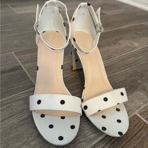 BAMBOO White Polka Dot Heels
